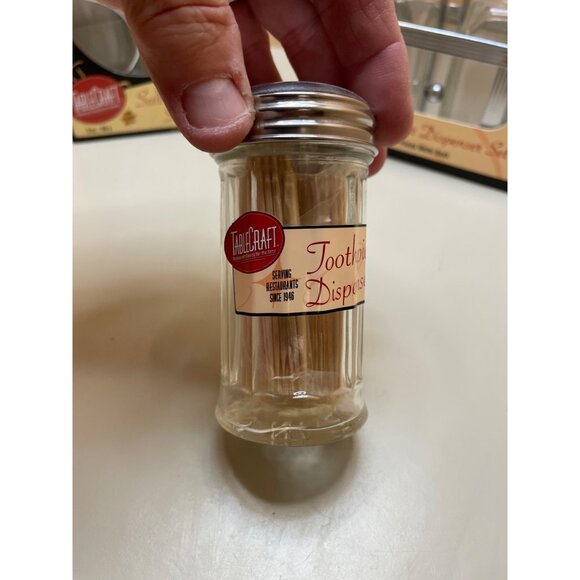 Vintage Tablecraft Table Accessories NIB Salt and Pepper Shakers, toothpick Hold - Picture 4 of 12